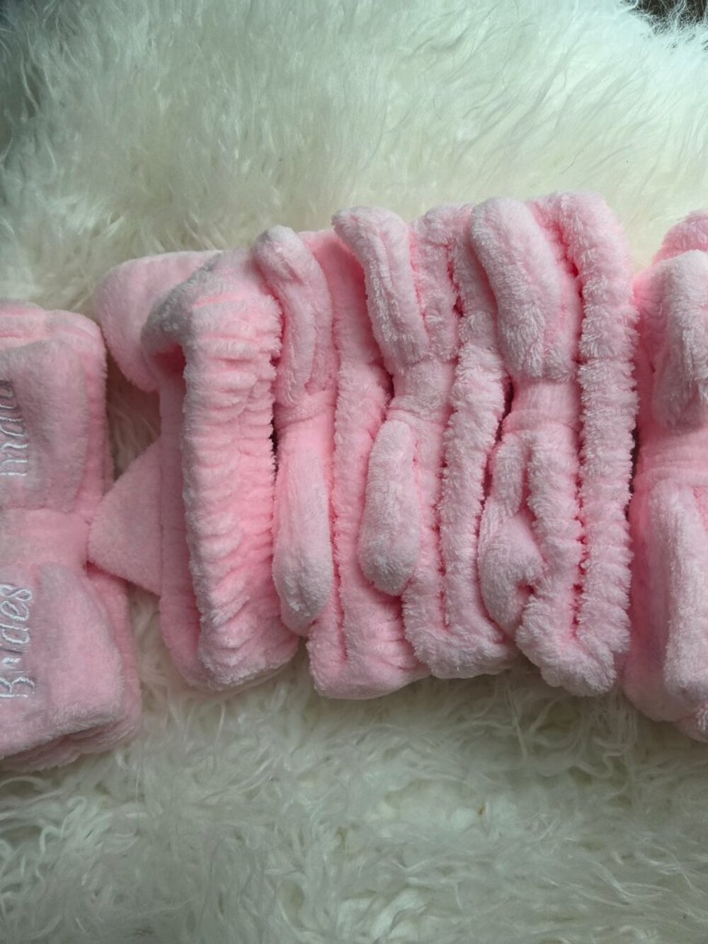 Never used, bride and bridesmaids spa headbands